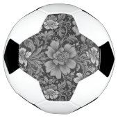 Monochrome Vintage Floral Pattern  Voetbal (Gedraaid)