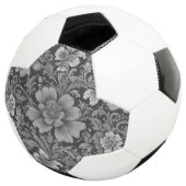 Monochrome Vintage Floral Pattern  Voetbal (Drie kwart)