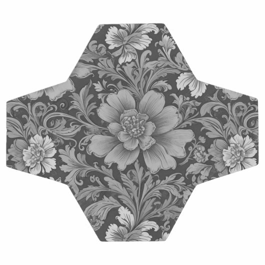 Monochrome Vintage Floral Pattern  Voetbal (Enkel)