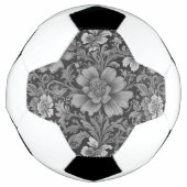 Monochrome Vintage Floral Pattern  Voetbal (Voorkant)