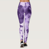 Monochrome Viooltjes Leggings (Achterkant)