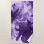 Monochrome Viooltjes Strandlaken (Voorkant)