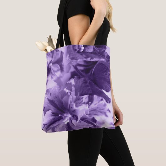 Monochrome Viooltjes Tote Bag (Dichtbij)