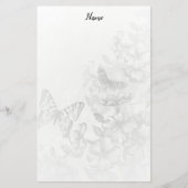 Monochrome vlinder briefpapier (Voorkant)