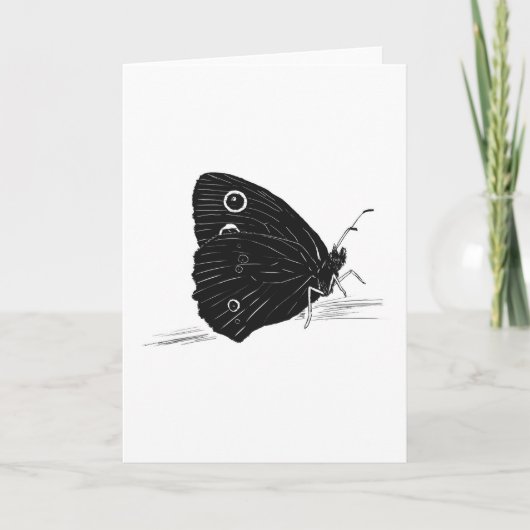 Monochrome Vlinderkaart Kaart (Voorkant)