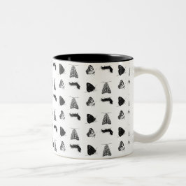 Monochrome vlindermok tweekleurige koffiemok