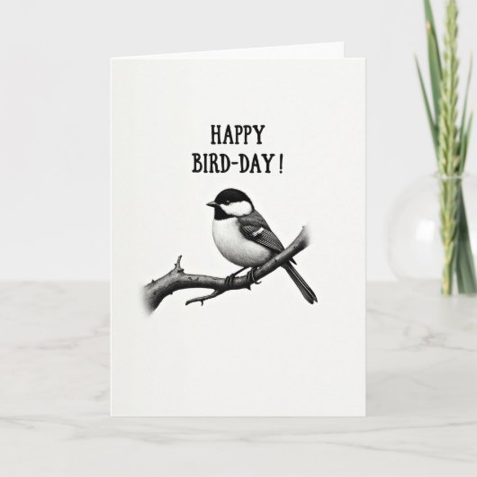Monochrome Vogel Dag Kaart (Voorkant)