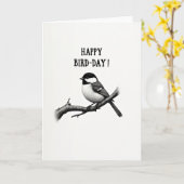 Monochrome Vogel Dag Kaart (Gele Bloem)