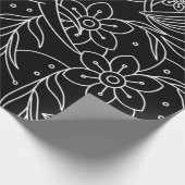 Monochrome Vogels & Bloemen Inpakpapier (Hoek)