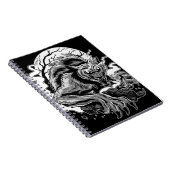 Monochrome Werewolf Moon Notitieboek (Rechterzijde)