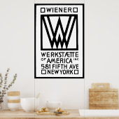 Monochrome Wiener Werkstaette van Amerika Poster (Keuken)