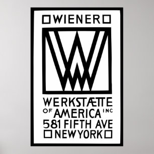 Monochrome Wiener Werkstaette van Amerika Poster
