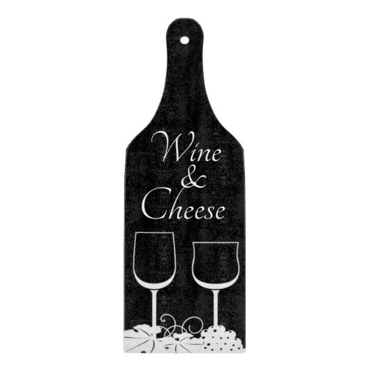 Monochrome wijn en kaas peddel snijplank (Voorkant)