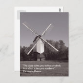 Monochrome windmolen en inspirerend prijsopgave briefkaart (Voorkant / Achterkant)