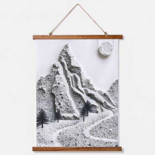 monochrome winter hangend wandkleed (Voorkant)