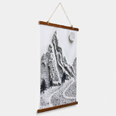 monochrome winter hangend wandkleed (Gebogen)