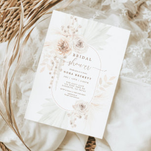 Monochrome witte Boho Floral Vrijgezellenfeest Kaart