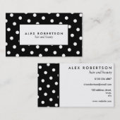 Monochrome witte en zwarte puntvlek visitekaartje (Voorkant / Achterkant)