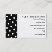 Monochrome witte en zwarte puntvlek visitekaartje (Achterkant)