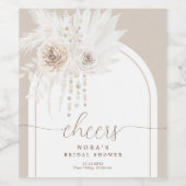 Monochrome witte neutrale bloemboog wijn etiket (Enkel label)