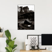 Monochrome witte paarden in Canyonlands Poster (Thuiskantoor)