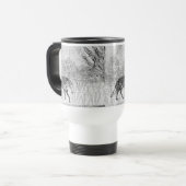 Monochrome Wolf Wild Animal Reisbeker (Voorkant links)