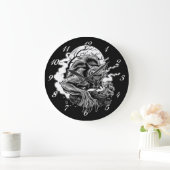 Monochrome wolvenmoon grote klok (Huis)