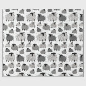 Monochrome wooly Sheep Wrapping Paper Cadeaupapier (Vlak)