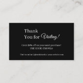 Monochrome zakelijke korting Kaart | Aangepaste be (Voorkant)