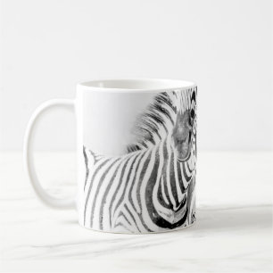 monochrome zebra groep portret, Zuid-Afrikaanse na Koffiemok
