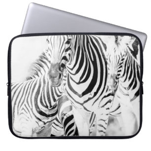 monochrome zebra groep portret, Zuid-Afrikaanse na Laptop Sleeve