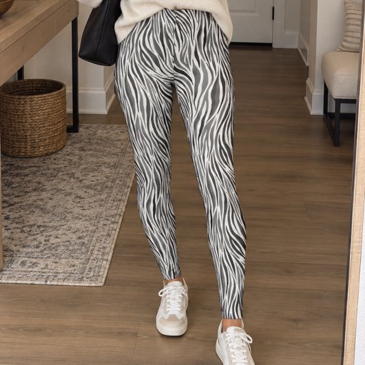Monochrome zebra streep leggings