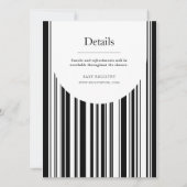 Monochrome zwart-witte streepdouche met streepjesc kaart (Achterkant)