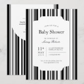 Monochrome zwart-witte streepdouche met streepjesc kaart (Voorkant / Achterkant)