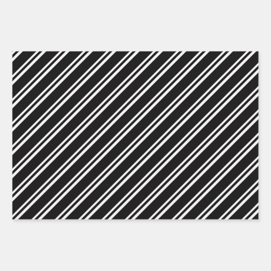 Monochrome zwarte en witte elegante patronen inpakpapier vel (Voorkant 3)