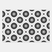 Monochrome zwarte en witte geometrische patronen inpakpapier vel (Voorkant 3)