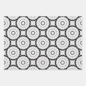 Monochrome zwarte en witte geometrische patronen inpakpapier vel (Voorkant)