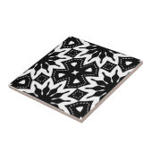 Monochrome zwarte en witte geometrische patronen tegeltje (Zijkant)