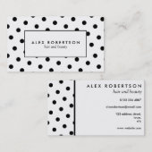 Monochrome zwarte en witte haarvlekken visitekaartje (Voorkant / Achterkant)