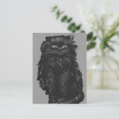 Monochrome Zwarte Kat Briefkaart (Staand voorkant)