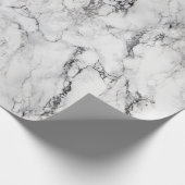 Monochrome zwarte marmertextuur cadeaupapier (Hoek)