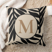 Monochrome zwarte palmlef kussen (Deken)