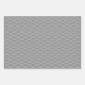 Monochrome zwarte witte grijze Japanse golf Inpakpapier Vel (Voorkant 3)
