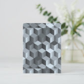 Monochroom 3D-kubusontwerp Briefkaart (Staand voorkant)