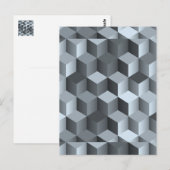 Monochroom 3D-kubusontwerp Briefkaart (Voorkant / Achterkant)