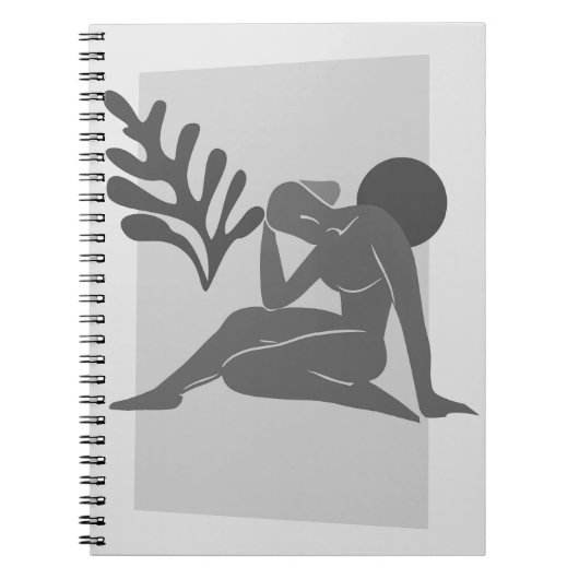 Monochroom Abstract figuur Notitieboek (Voorkant)