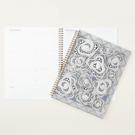 Monochroom Abstract Floral Notitieboek (Display)