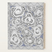 Monochroom Abstract Floral Notitieboek (Achterkant)