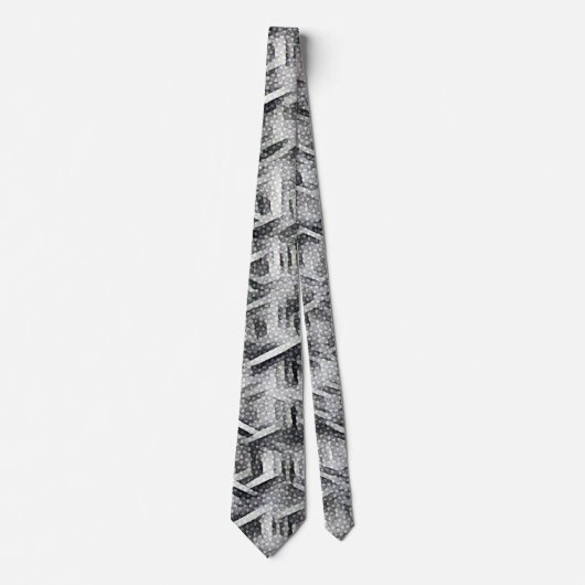 Monochroom abstract geometrisch patroon 1279 stropdas (Voorkant)