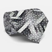 Monochroom abstract geometrisch patroon 1279 stropdas (Opgerold)
